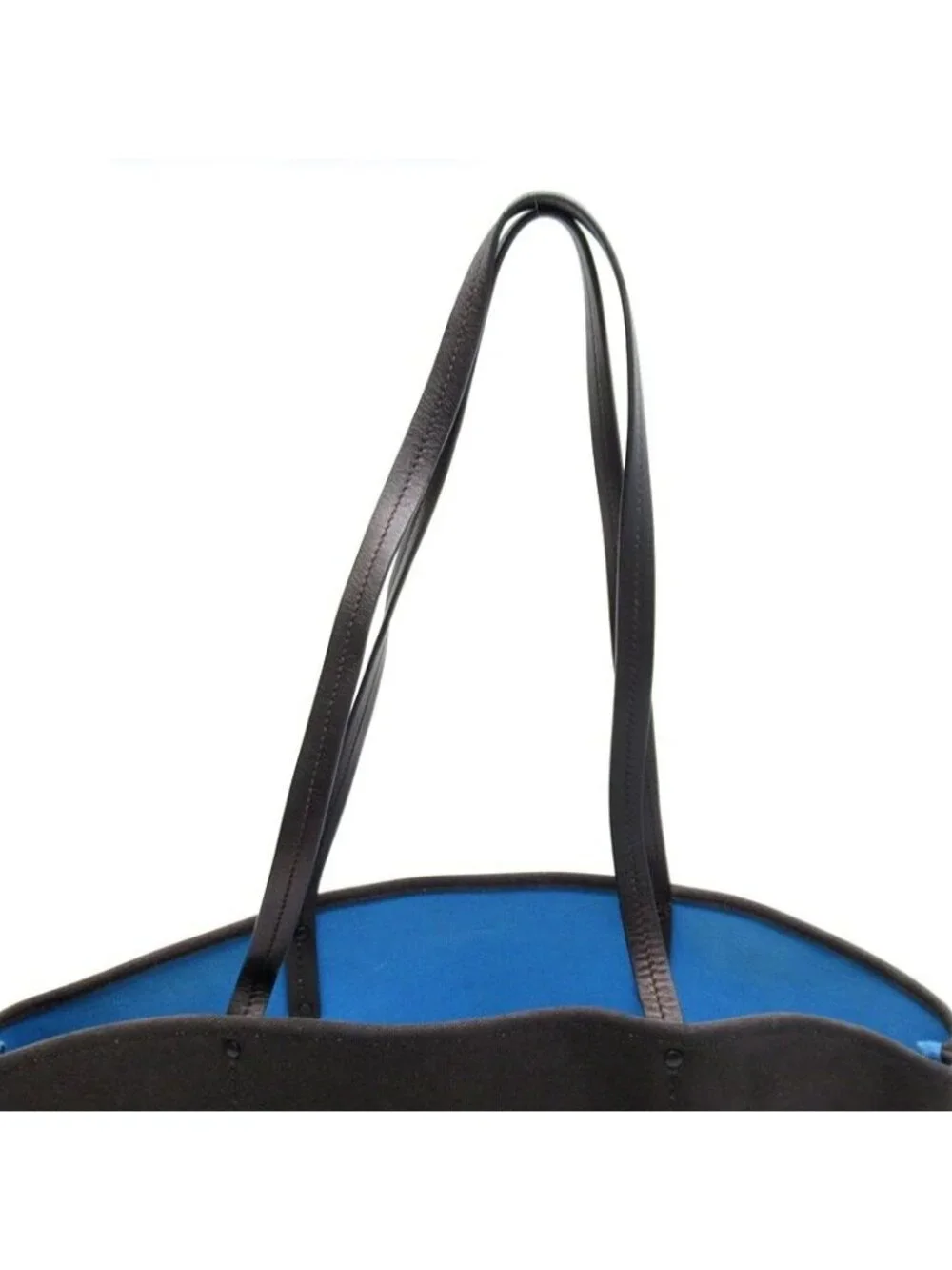 Prada Tote Canvas Leather Shoulder Bag Black
